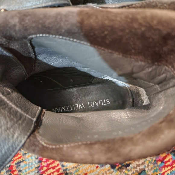 Stuart Weitzman Yadastud Suede Biker Boots - Picture 6 of 9